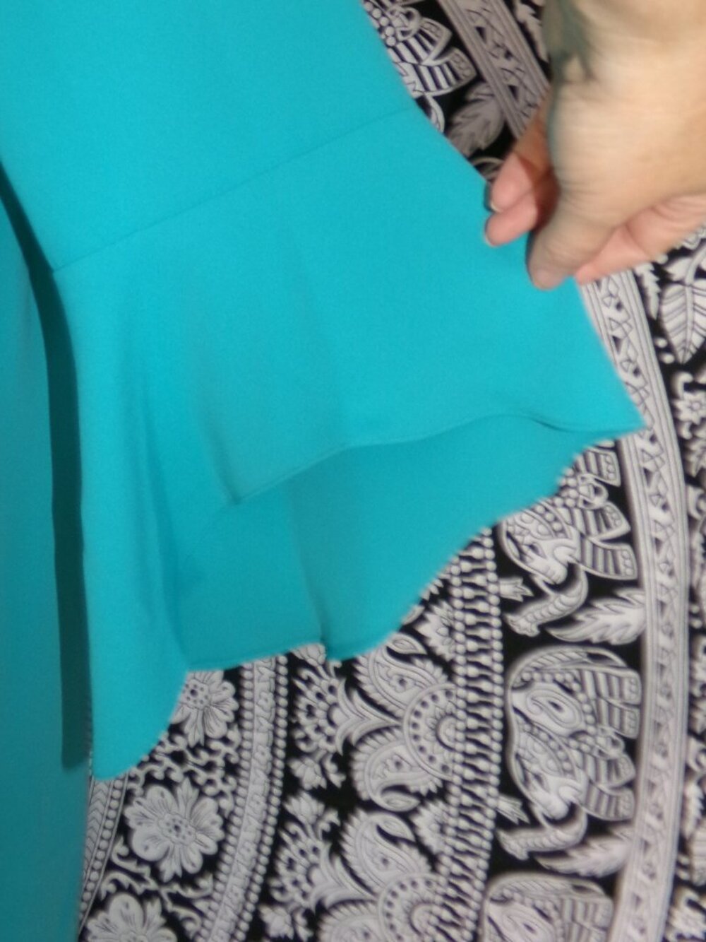 Caroline Rose Teal Dress Sz L - Picture 3 of 7